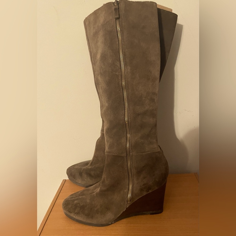 NWOT Franco Sarto Leather Wedged Boots